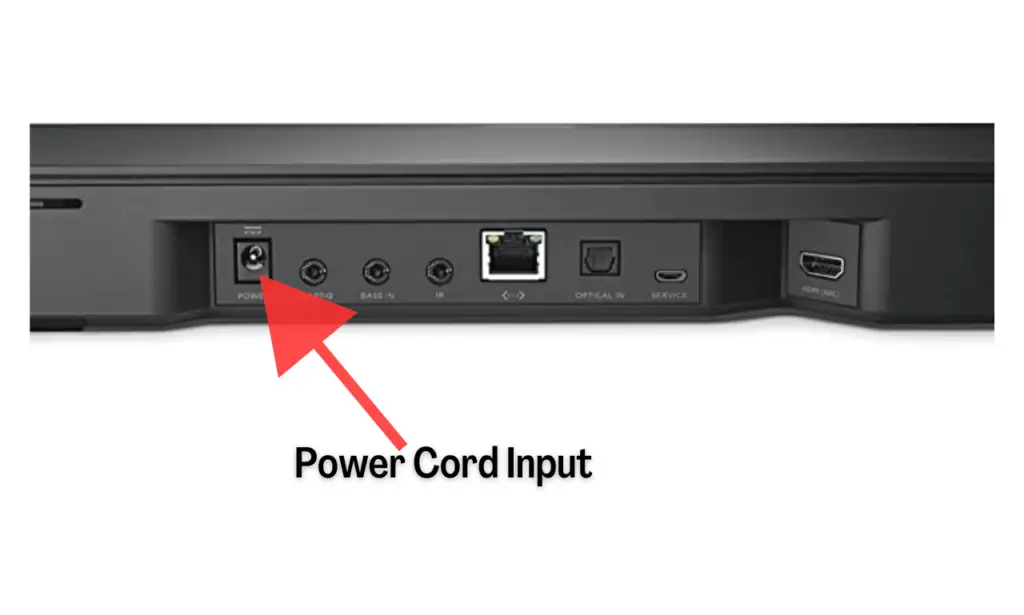 An image showing where to plug in the power cord