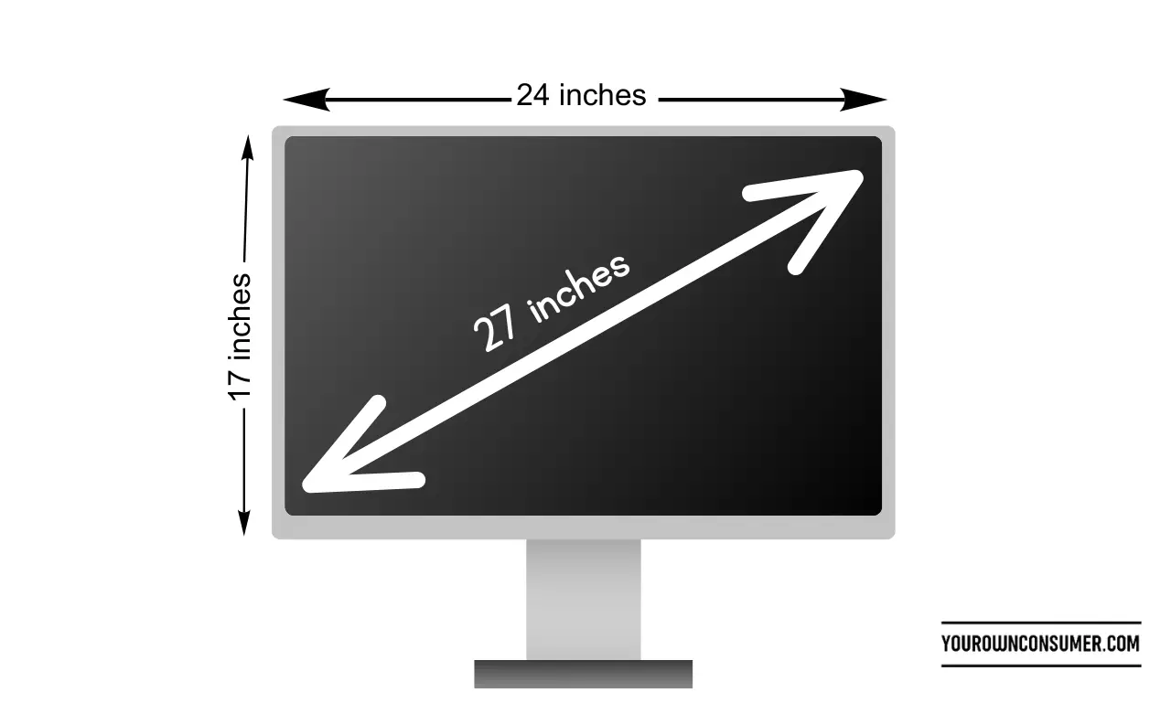 how big is a 27 inch monitor, understanding monitor sizes
